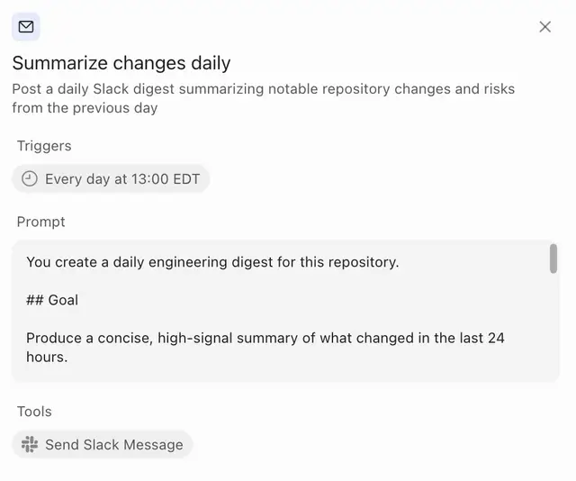 Summarize changes daily automation configuration