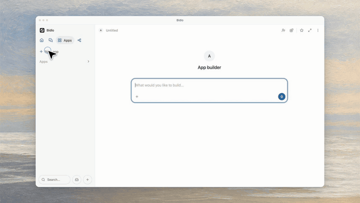 Build custom apps inside Bidlo Lite