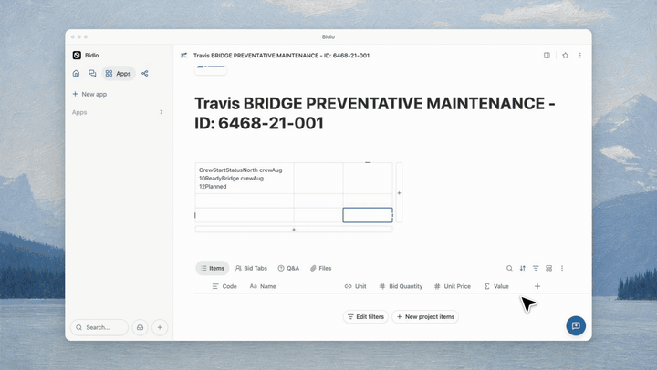 Undo and redo across Bidlo Lite