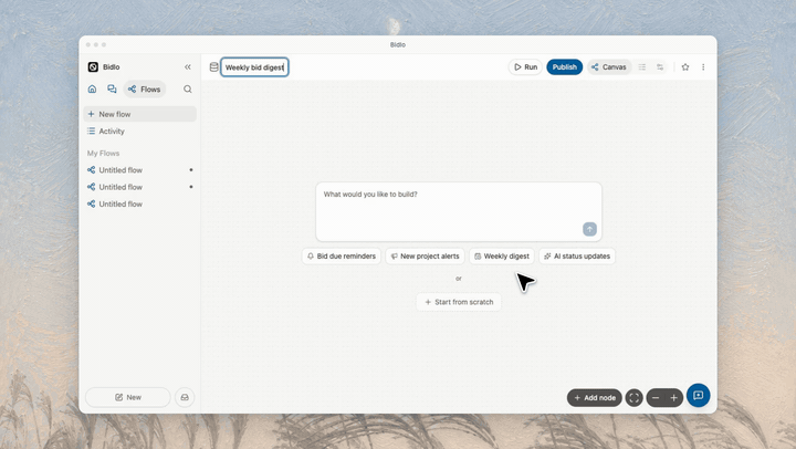 Build flows, an automation builder for your workspace