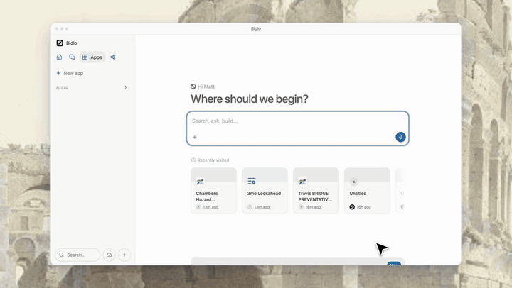 Search and commands in one place
